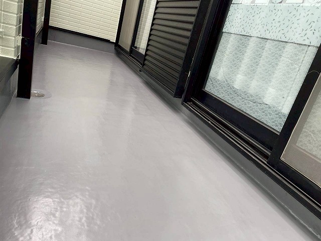 明石市　ベランダの施工完了